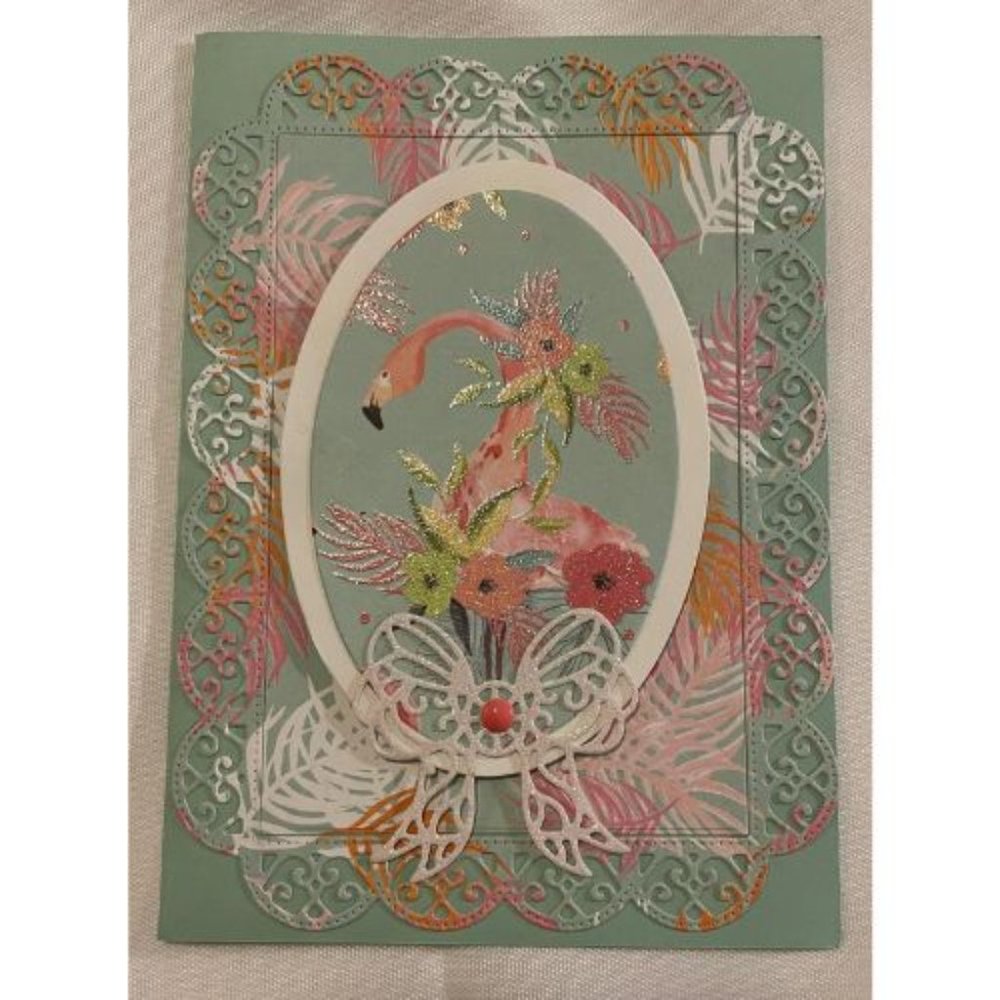 Handmade Flamingo Happy Birthday Card